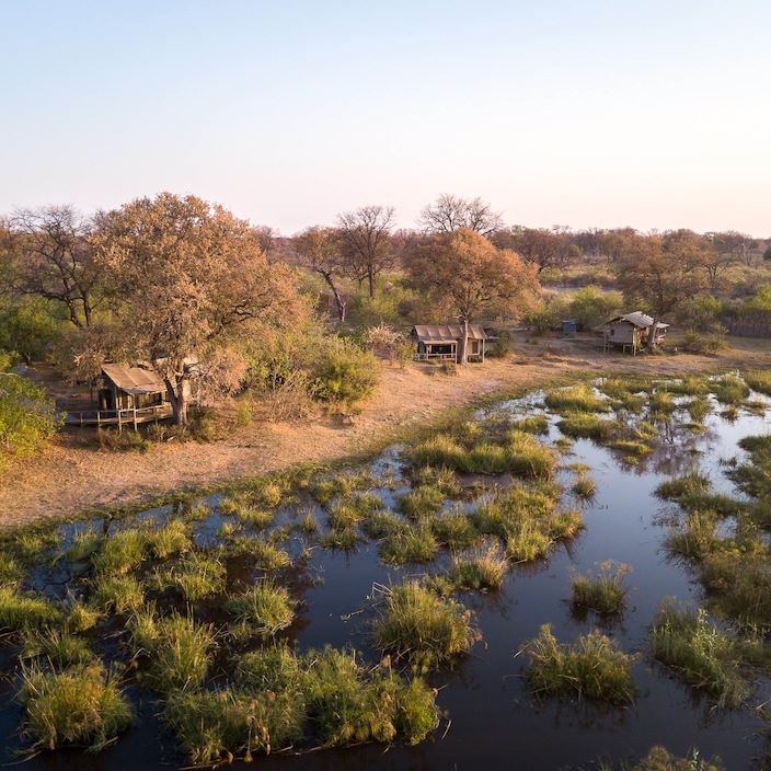 Wilderness Linyanti Tented Camp Botswana Camp Aerial View