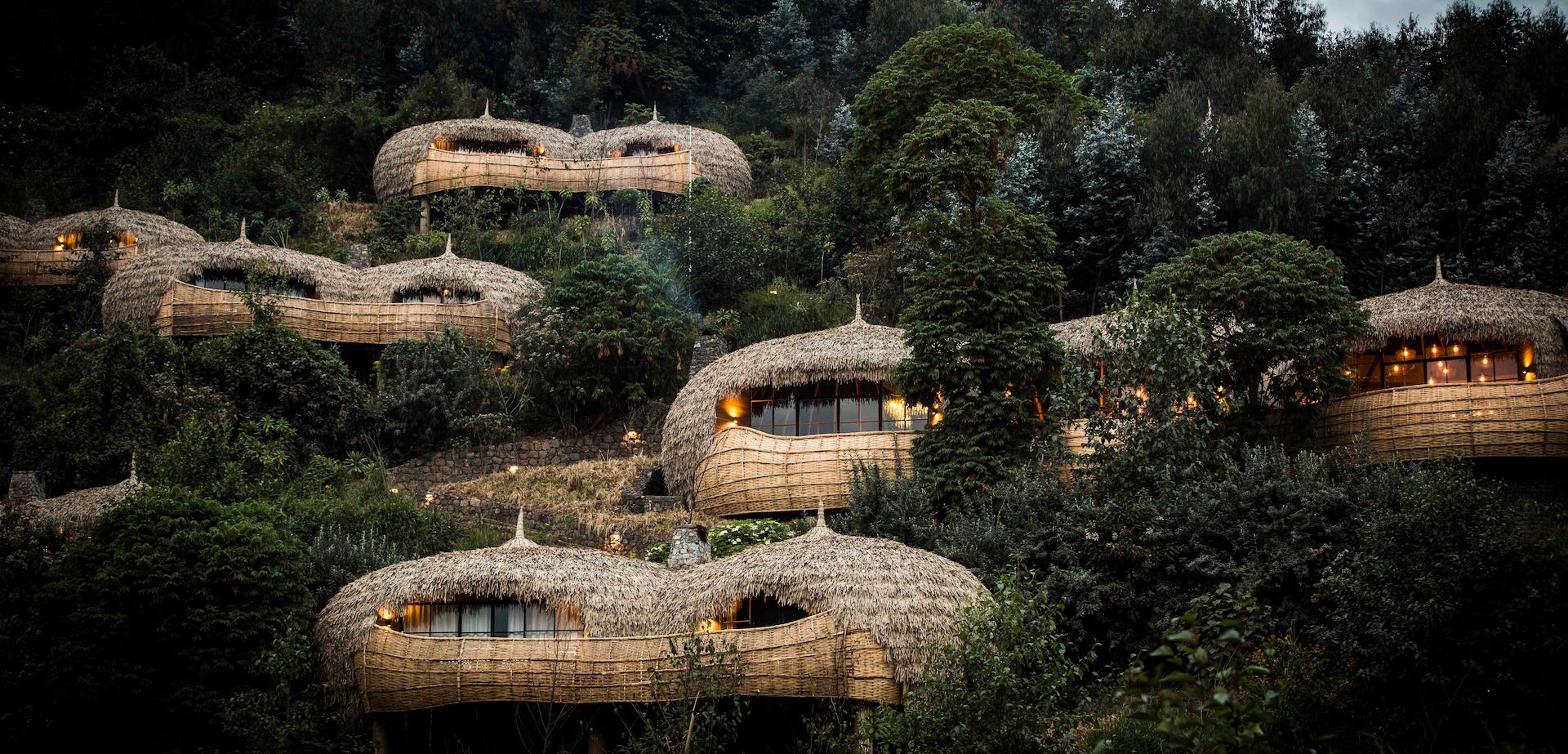 Wilderness Bisate Rwanda Camp Aerial View