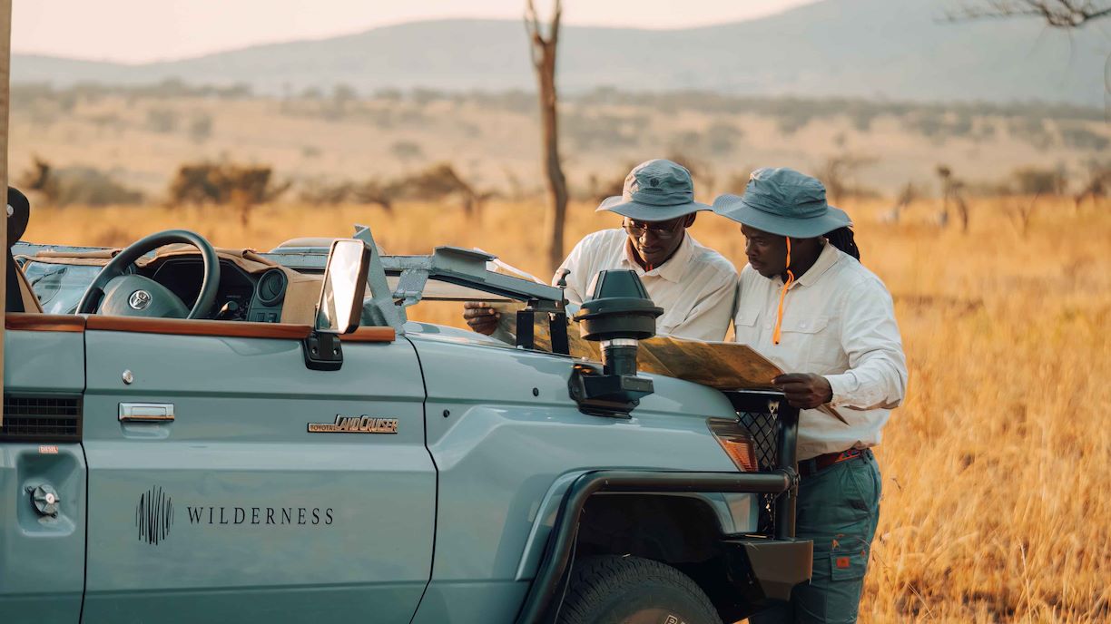 Wilderness Guides planning game drive in Tanzania