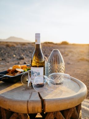 A chilled bottle of wine is a perfect way to end a drive through Kulala