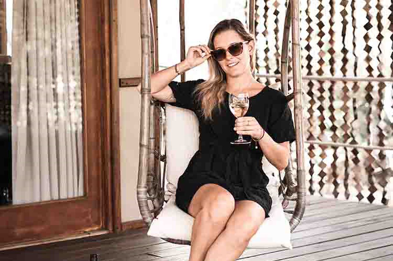 Marina Barthez on the deck at Wilderness Toka Leya