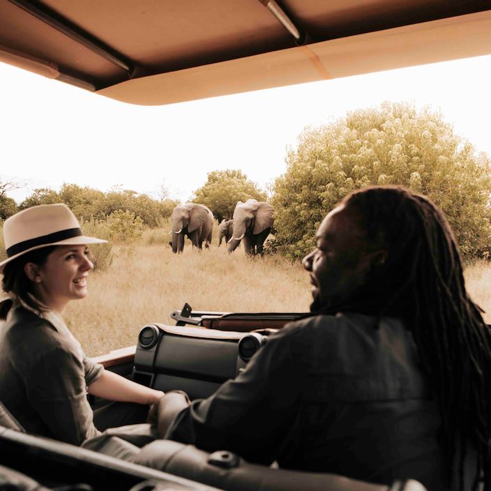 Wilderness Vumbura Plains Botswana Game Drive Elephants