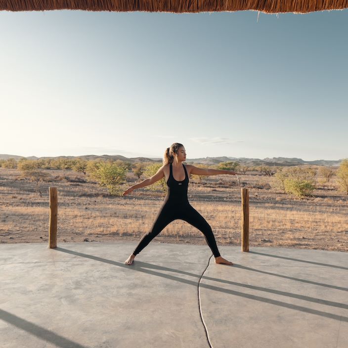 Guest doing yoga at Doro Nawas