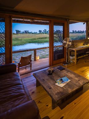 Little Vumbura Botswana Lounge Guest Room