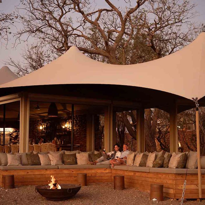 Camp fire at Wilderness Desert Rhino Camp