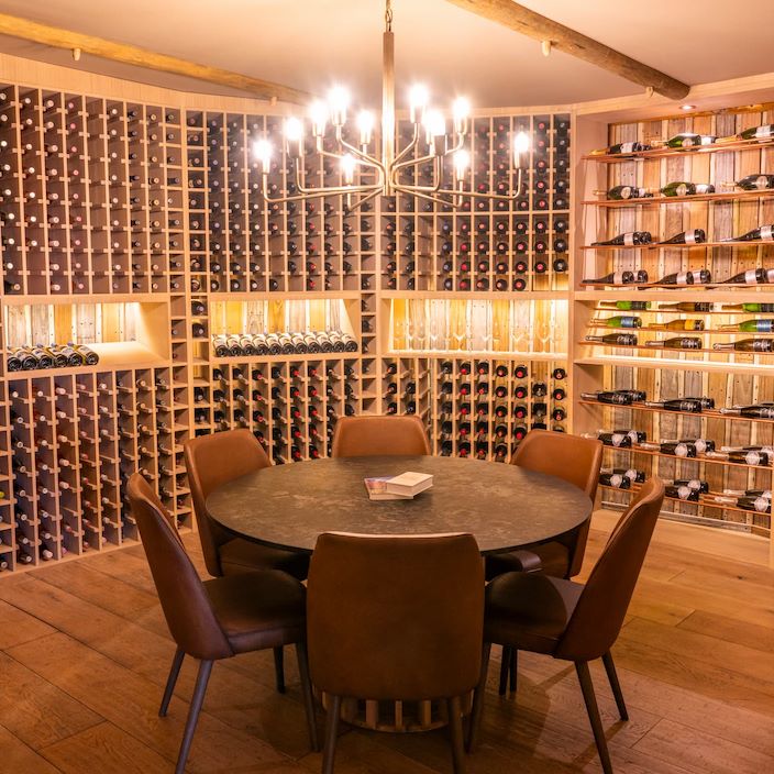 Wine cellar at Wilderness Mombo stocked with only the best local wines